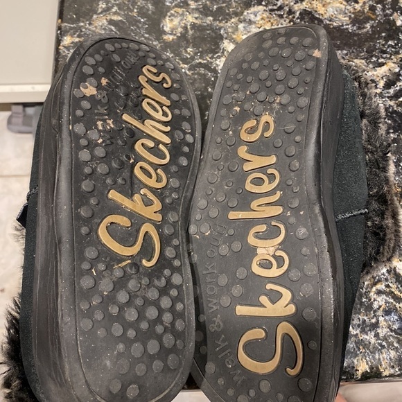 Womens Skechers solid black shape up soft leather shoes/ slippers size 9 - Picture 5 of 5